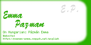 emma pazman business card