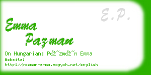 emma pazman business card